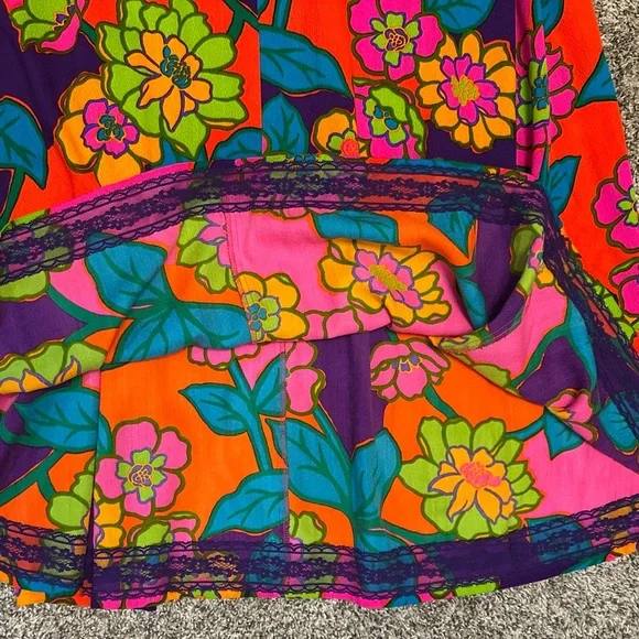 WALTAH CLARKE’S Vintage Hawaiian Shops Retro Groovy Multi Style 1035 Maxi Dress - Picture 8 of 13